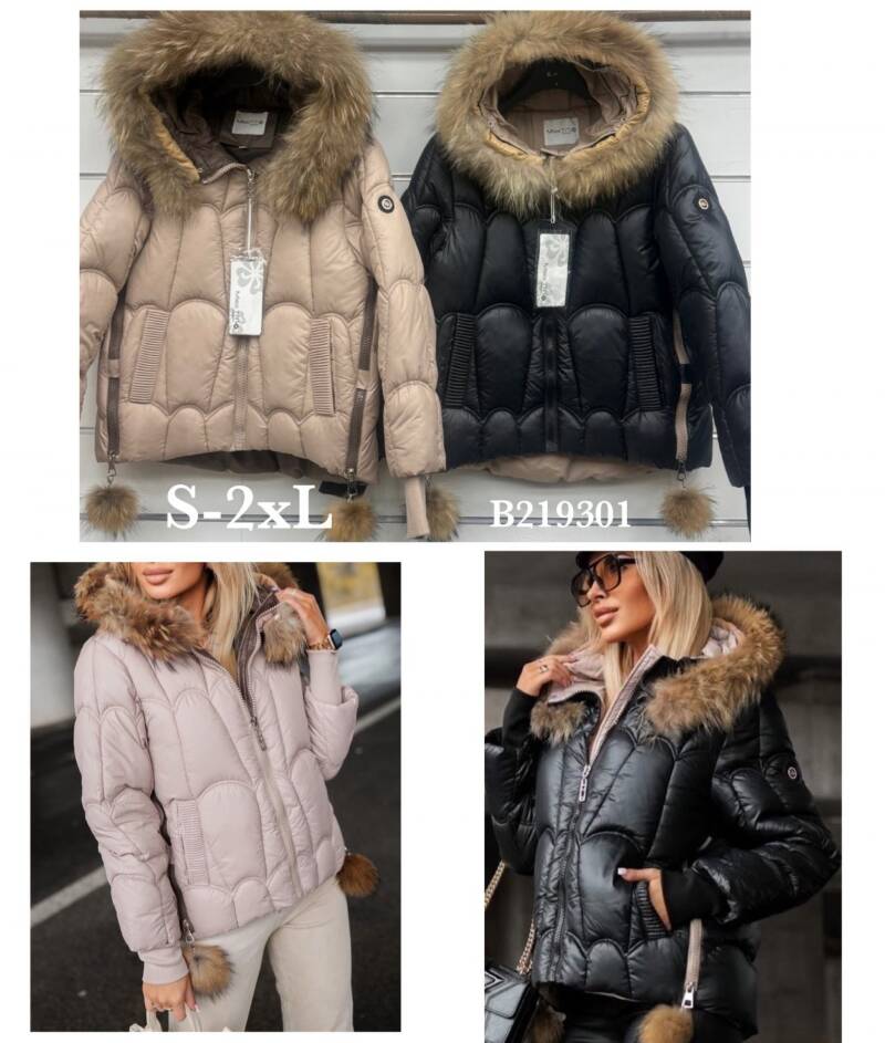Kurtki damskie zimowe Roz S-2XL, 1 Kolor Paczka 5 szt 